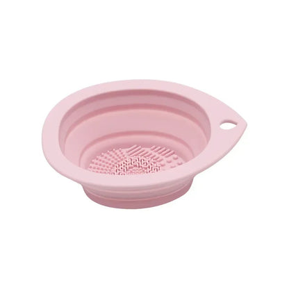 Silicone Makeup Brush Cleaner Folding Powder Puff Cleaning Bowl