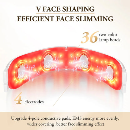 EMS Face Slimming Red/Blue Light Heat Massage Face Lifting Machine